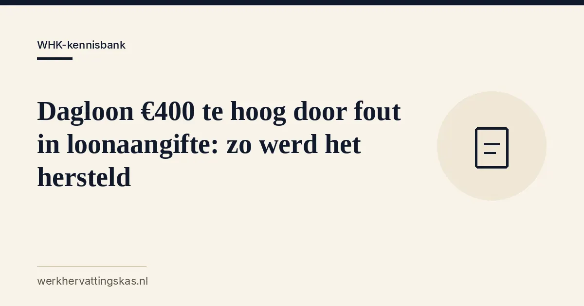 Uitgelichte afbeelding bij het artikel: Dagloon €400 te hoog door fout in loonaangifte: zo werd het hersteld