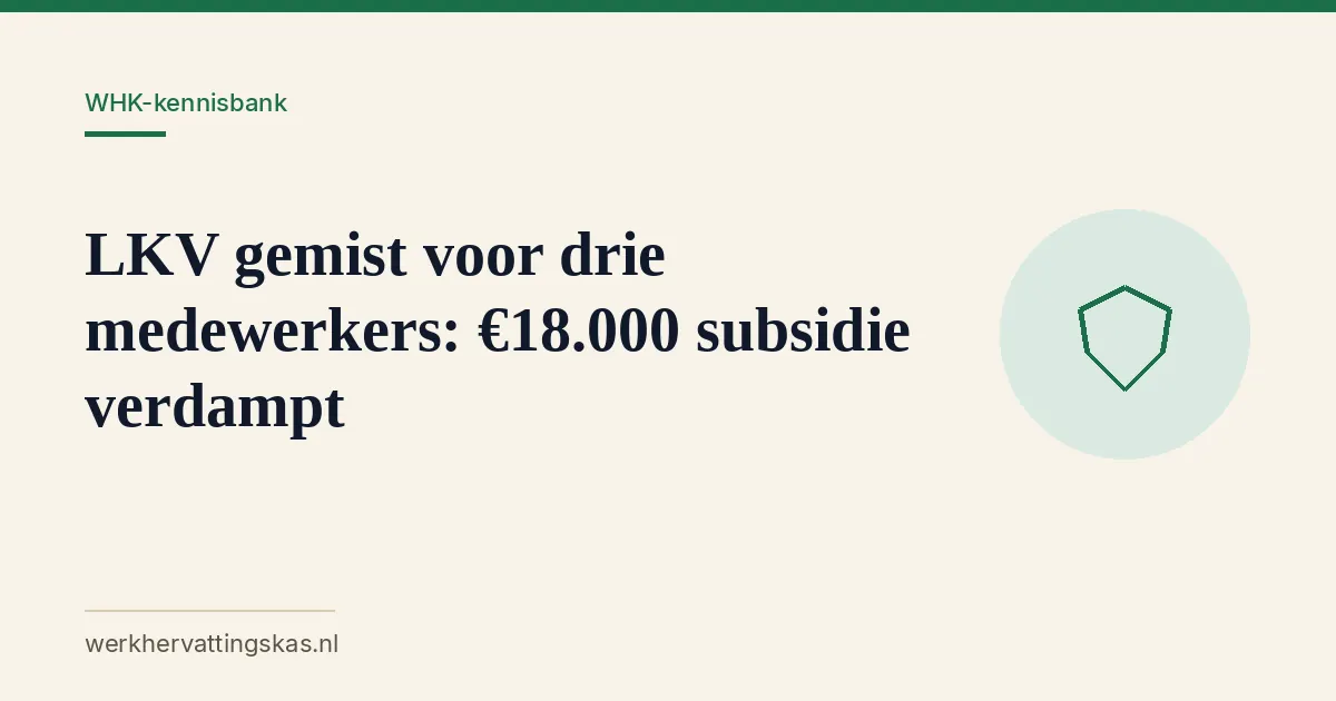Uitgelichte afbeelding bij het artikel: LKV gemist voor drie medewerkers: €18.000 subsidie verdampt
