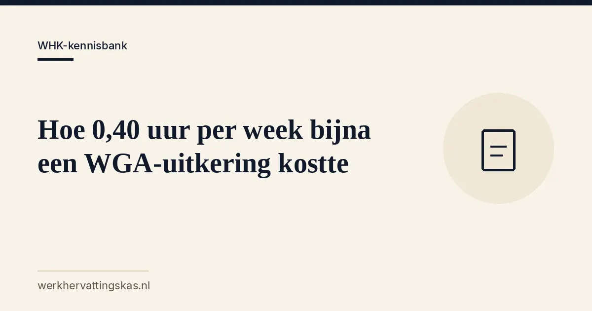 Uitgelichte afbeelding bij het artikel: Hoe 0,40 uur per week bijna een WGA-uitkering kostte