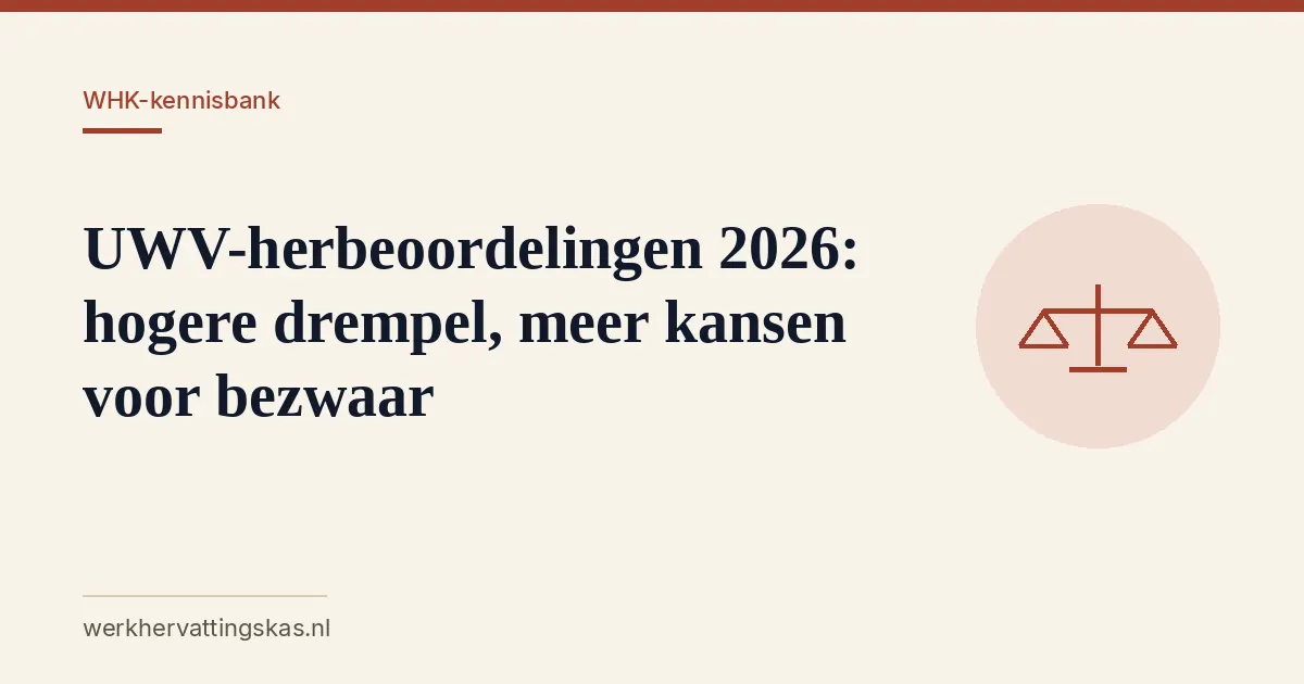 Uitgelichte afbeelding bij het artikel: UWV-herbeoordelingen 2026: hogere drempel, meer kansen voor bezwaar